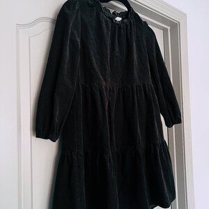 NWOT Juniors 'Copper Key' Dark Grey Tiered Corduroy Babydoll Dress
